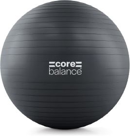 Core Balance Exercise Ball for Workouts, Anti-Burst and Slip Resistant, Swiss Yoga Ball for Pregnancy, Stability, Fitness and Physical Therapy (Color: BLACK)