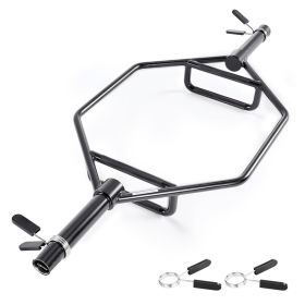 VEVOR Trap Bar Hex Bar, 2-Inch Hex Barbell, 800 LBS Capacity Shrug Bars with Knurled Grips, Weightlifting and Strength Training Equipment (Structure: Integrated, Color: BLACK)