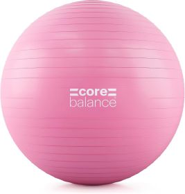 Core Balance Exercise Ball for Workouts, Anti-Burst and Slip Resistant, Swiss Yoga Ball for Pregnancy, Stability, Fitness and Physical Therapy (Color: Pink)