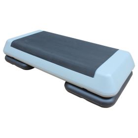Adjustable Workout Aerobic Stepper in Fitness & Exercise Step Platform Trainer Gray Black with 2 Risers (Option: Black Gray)